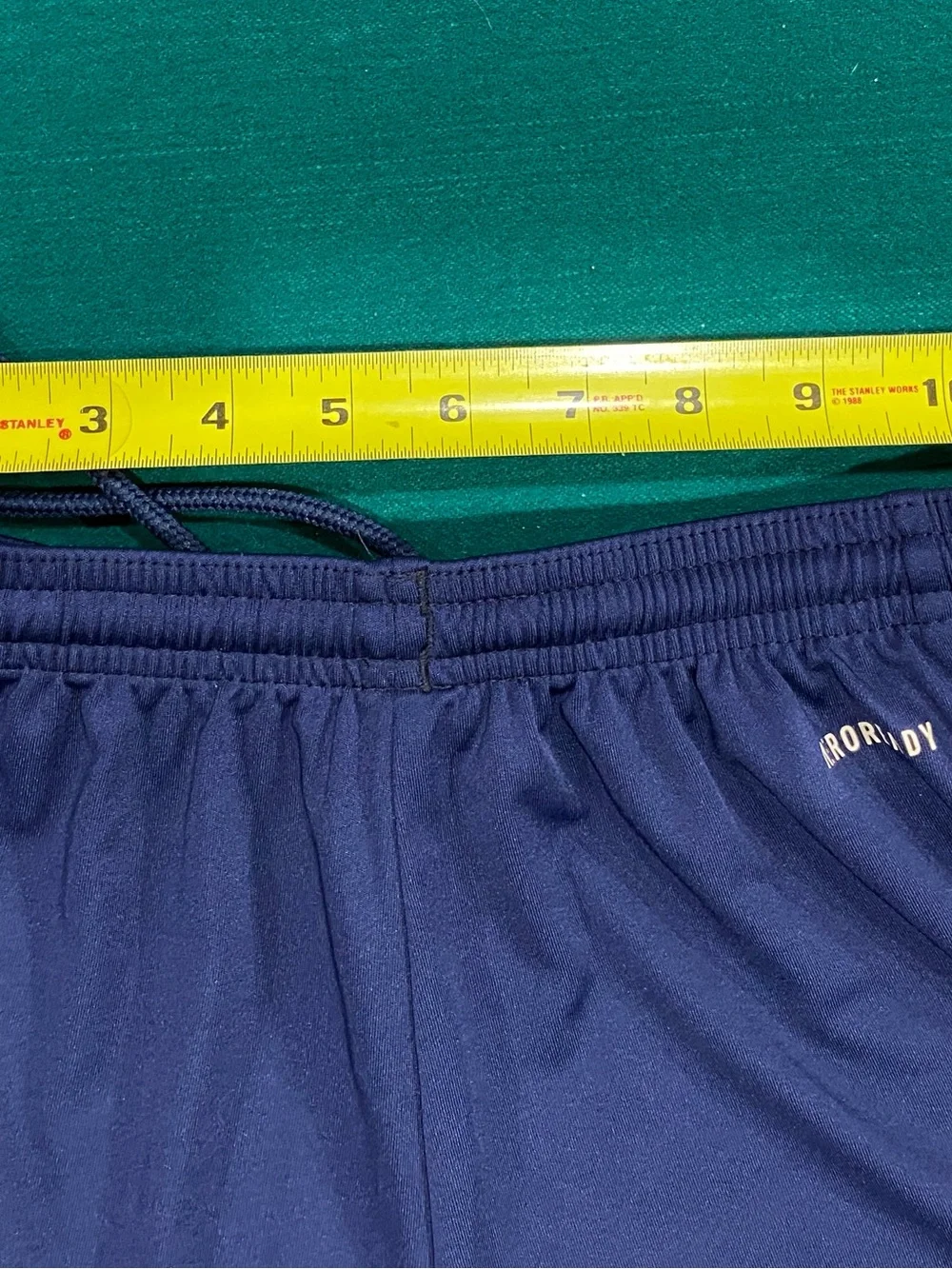 adidas Navy Athletic Shorts with White Side Stripes Unisex Men’s Size XS